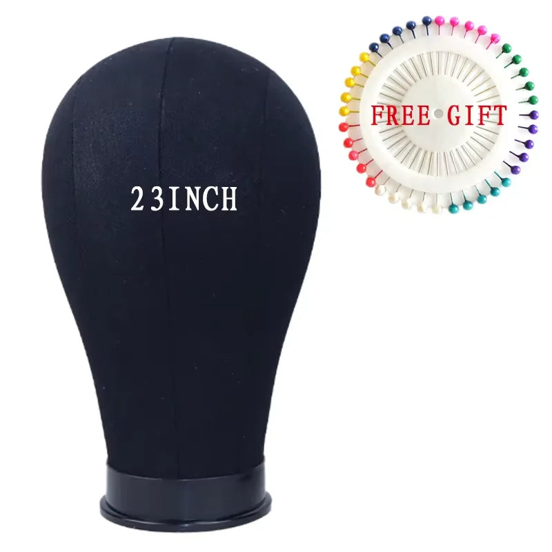Professional Canvas Block Mannequin Head for Wig Styling - 8