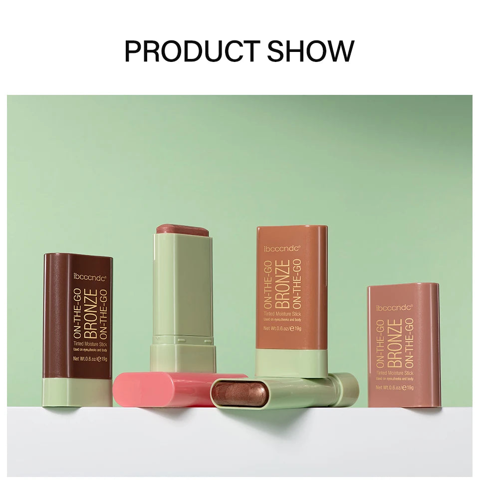 Cream Bronzer and Highlighter Stick for Face Eyes and Body Sculpting - 16