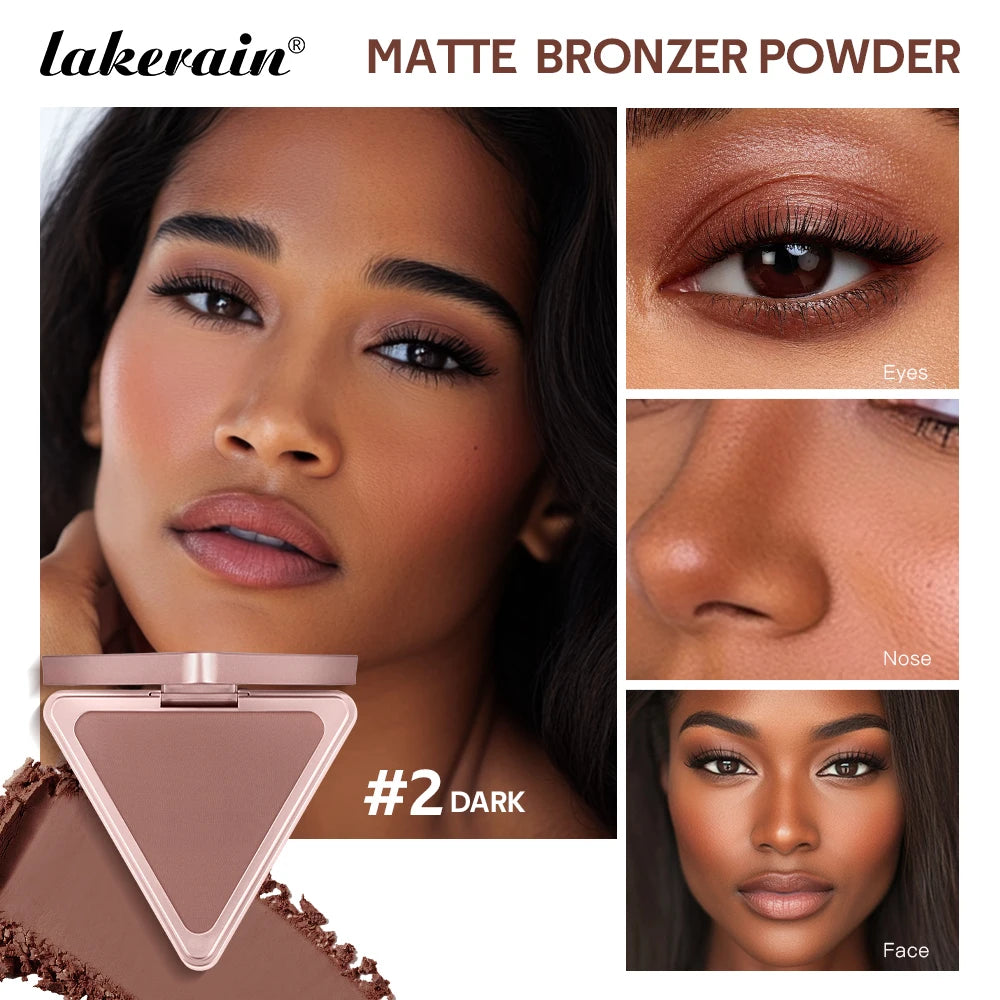 Long-Lasting Matte Bronzer Powder for Face Contouring and Shading - 19