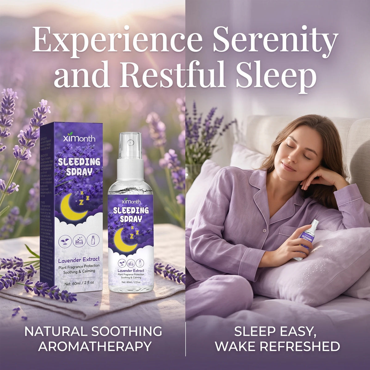 Lavender Calming Sleep Spray for Natural Anxiety Relief and Deep Rest