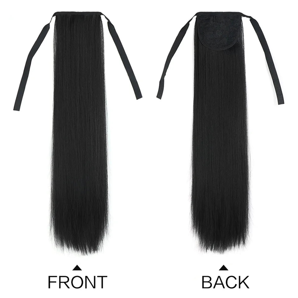 22-Inch Long Straight Wrap Around Ponytail Extension