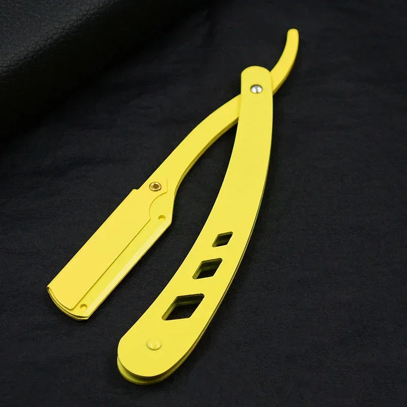 Professional Stainless Steel Folding Straight Razor for Smooth Shaving - 24
