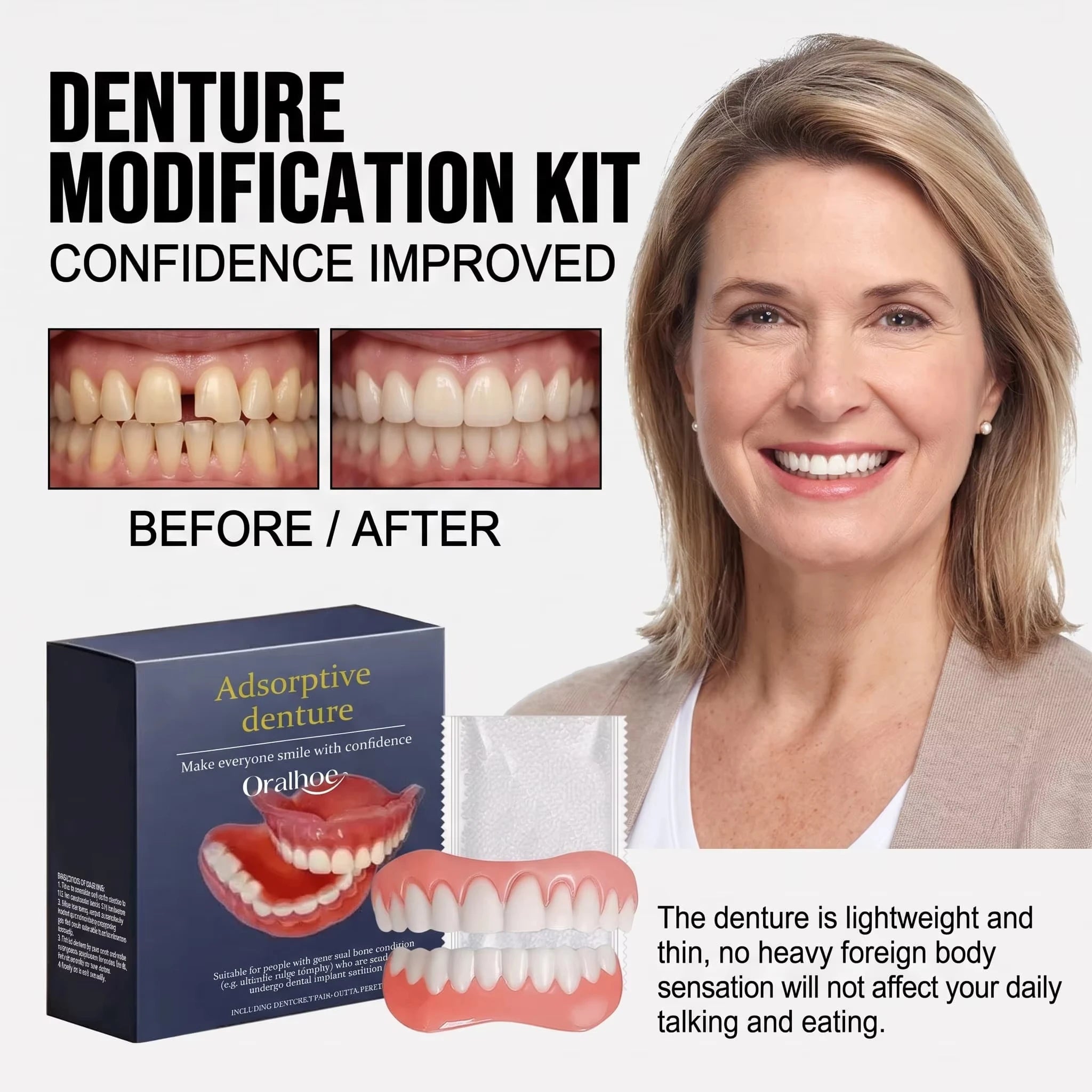 Comfortable Silicone Denture Set for Natural Smile and Daily Use - 2