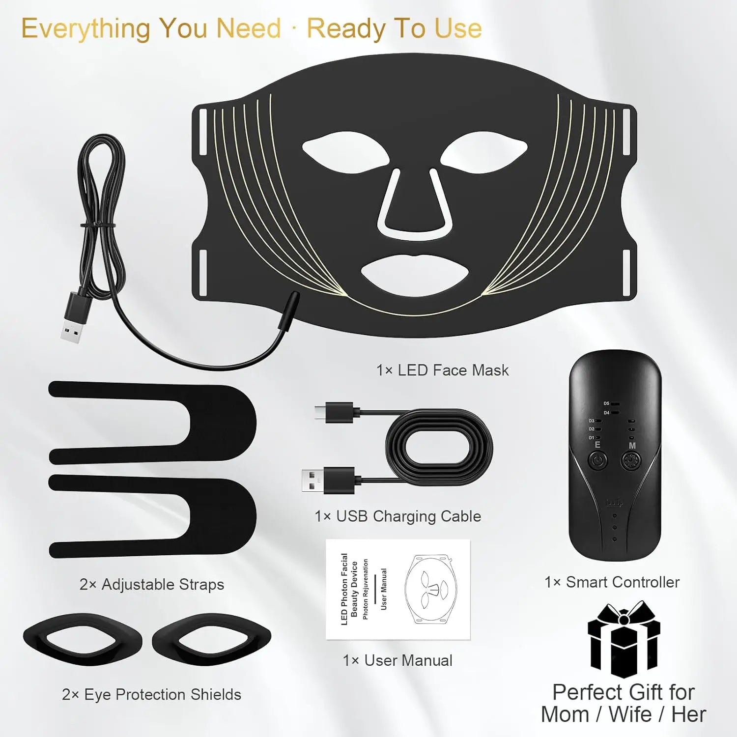 7-Color LED Silicone Facial Mask for Skin Rejuvenation and Firming - 12