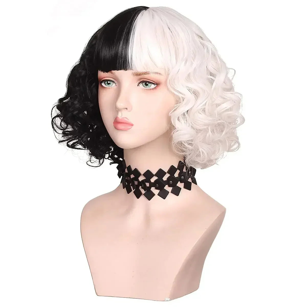 Long Wavy Split Color Synthetic Wig for Costume Parties and Daily Wear - 3