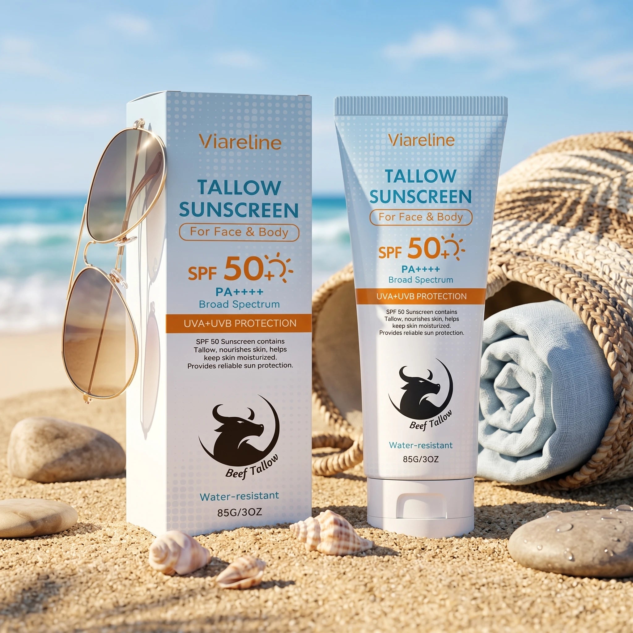 SPF 50 Tallow Sunscreen for Face and Body Hydration and Protection - 4