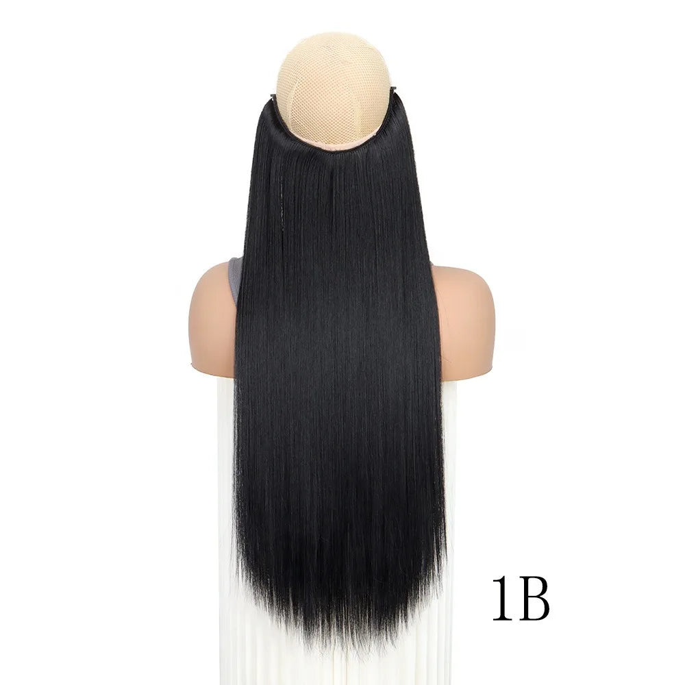 24 Inch Invisible Wire Halo Hair Extension for Instant Length