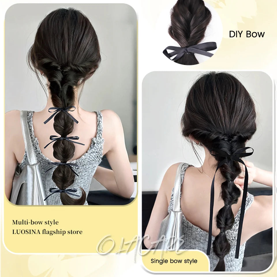 Long Clip-In Bubble Braid Ponytail Hair Extension for Daily Styling