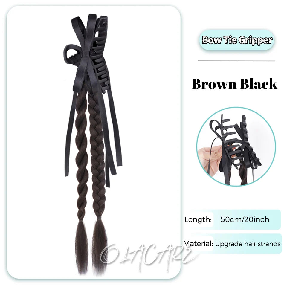 Long Clip-In Bubble Braid Ponytail Hair Extension for Daily Styling