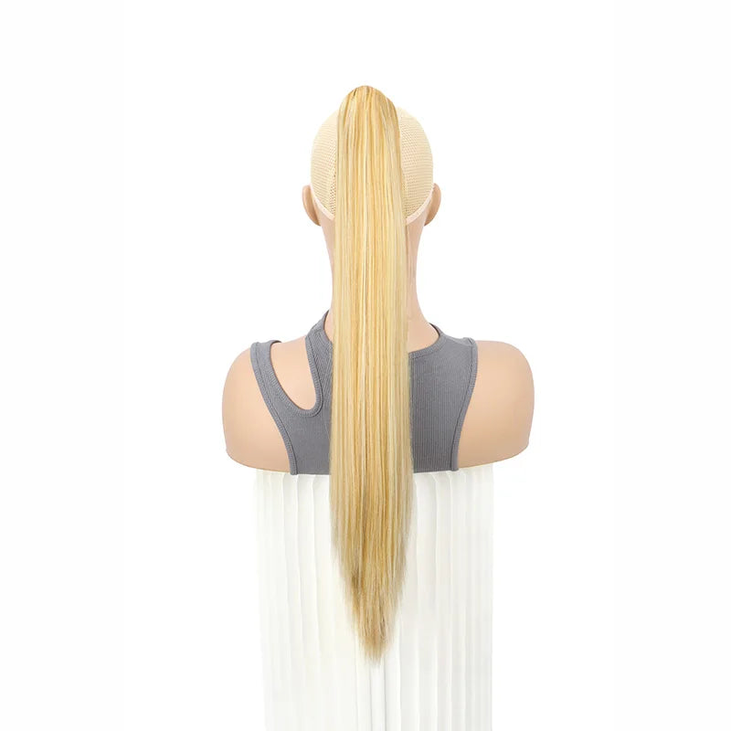 24-Inch Long Straight Claw Clip-On Ponytail Hair Extension