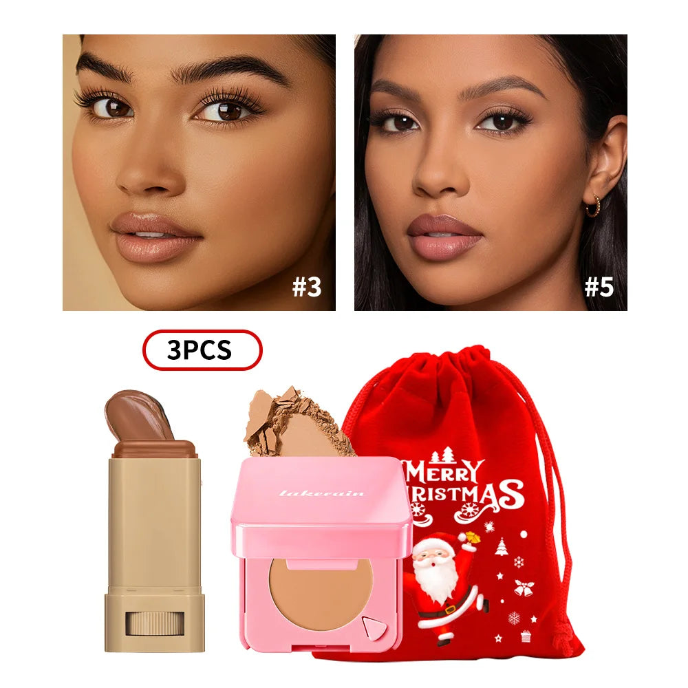 Matte Foundation Stick and Setting Powder Makeup Set for Flawless Skin - 39