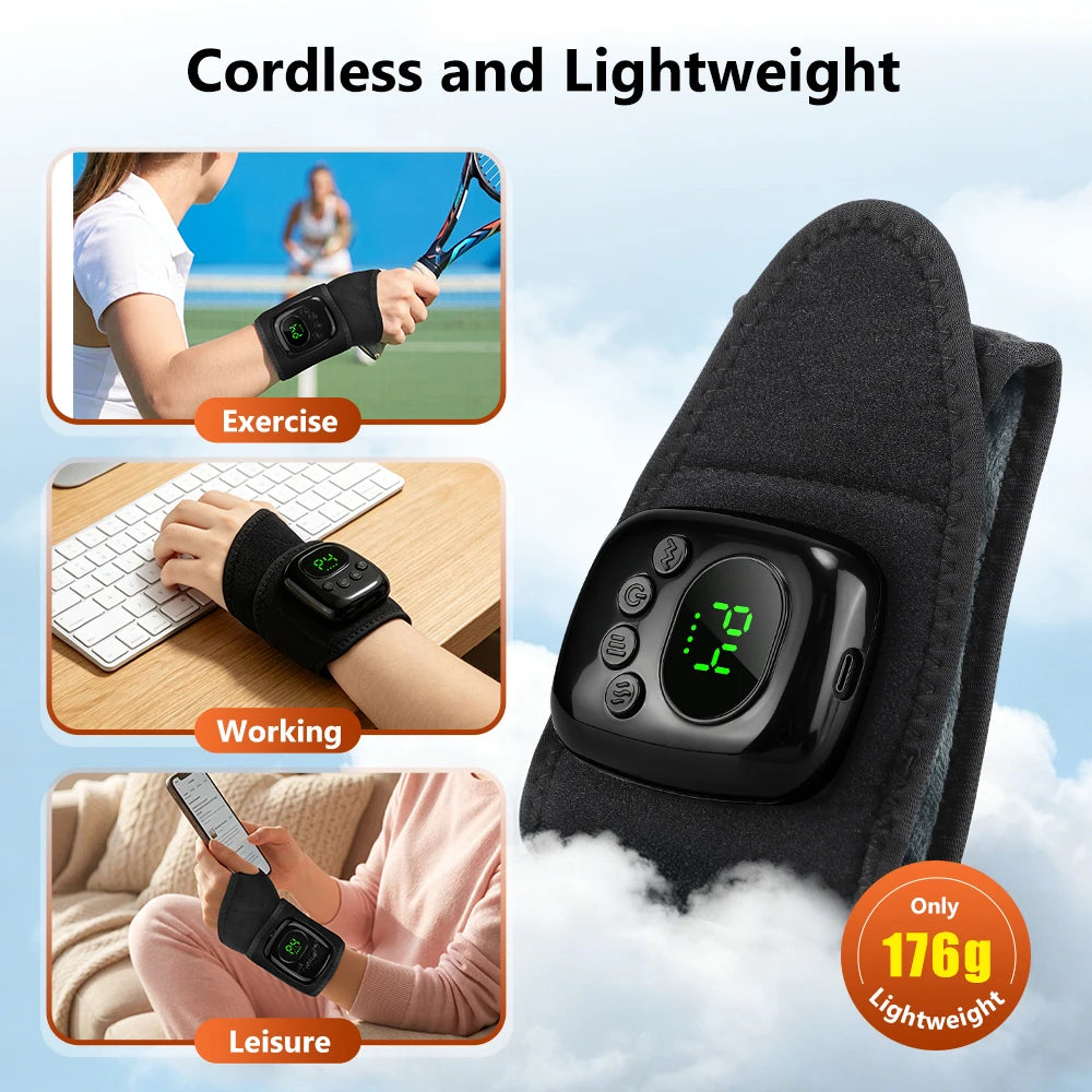 Cordless Heated Air Compression Wrist Massager for Pain Relief - 14