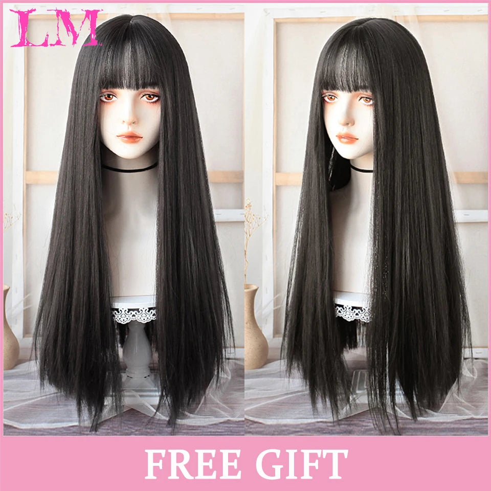 24-Inch Long Pink Cosplay Wig for Costumes - 71