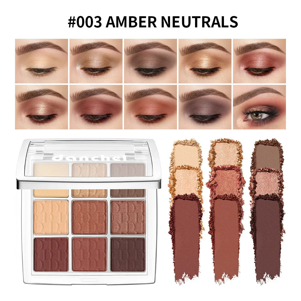 9-Color Pigmented Eyeshadow Palette for Versatile Makeup Looks - 23