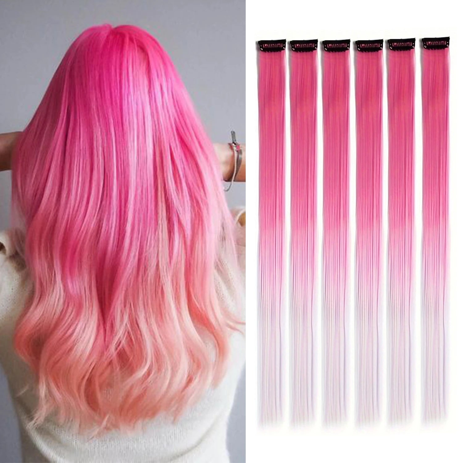 22-Inch Colored Clip-In Hair Extension Highlights - 17