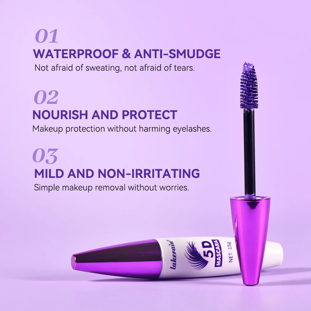 Waterproof 5D Lengthening and Volumizing Mascara for Long Lasting Lashes - 4