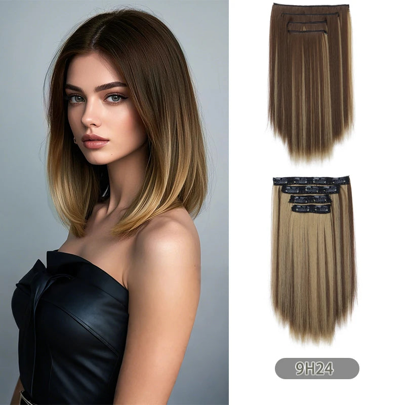 14-Inch Straight Clip-In Hair Extensions for Instant Volume - 9