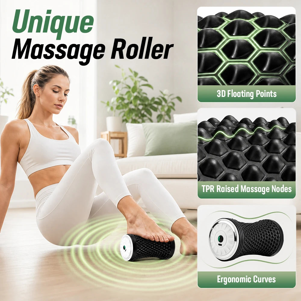 Electric Vibrating Massage Roller for Deep Muscle Recovery and Relief