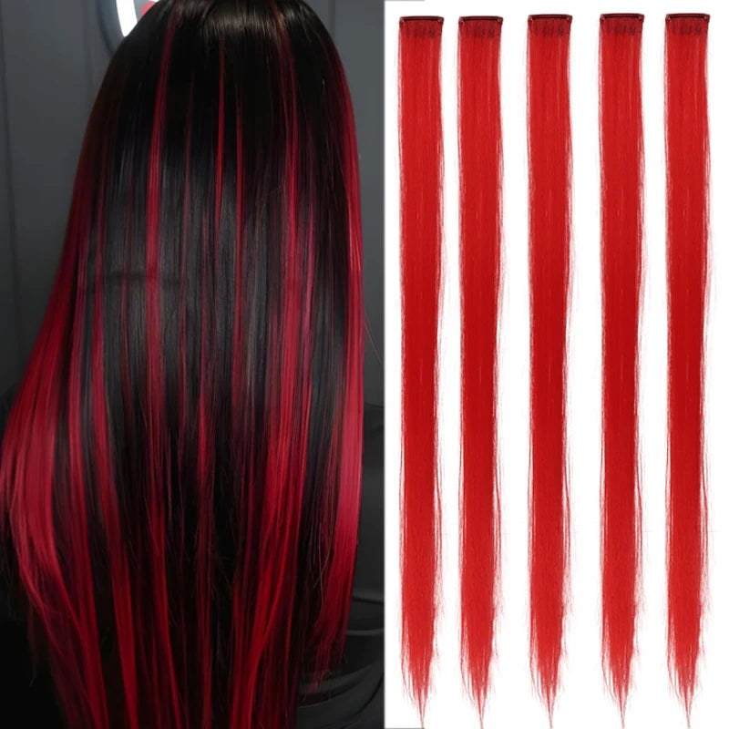 24 Inch Straight Clip-In Hair Extensions for Instant Highlights - 15