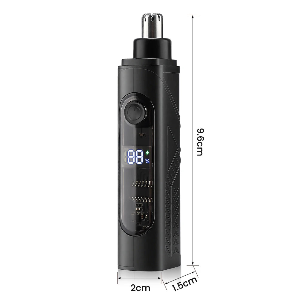 Electric Rechargeable Nose and Ear Hair Trimmer with LED Display