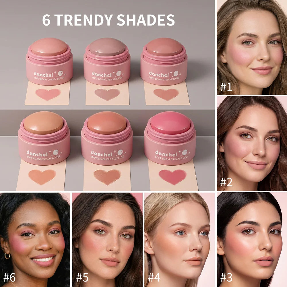 Long-Lasting Soft Cream Blush for Cheeks, Lips, and Eyes