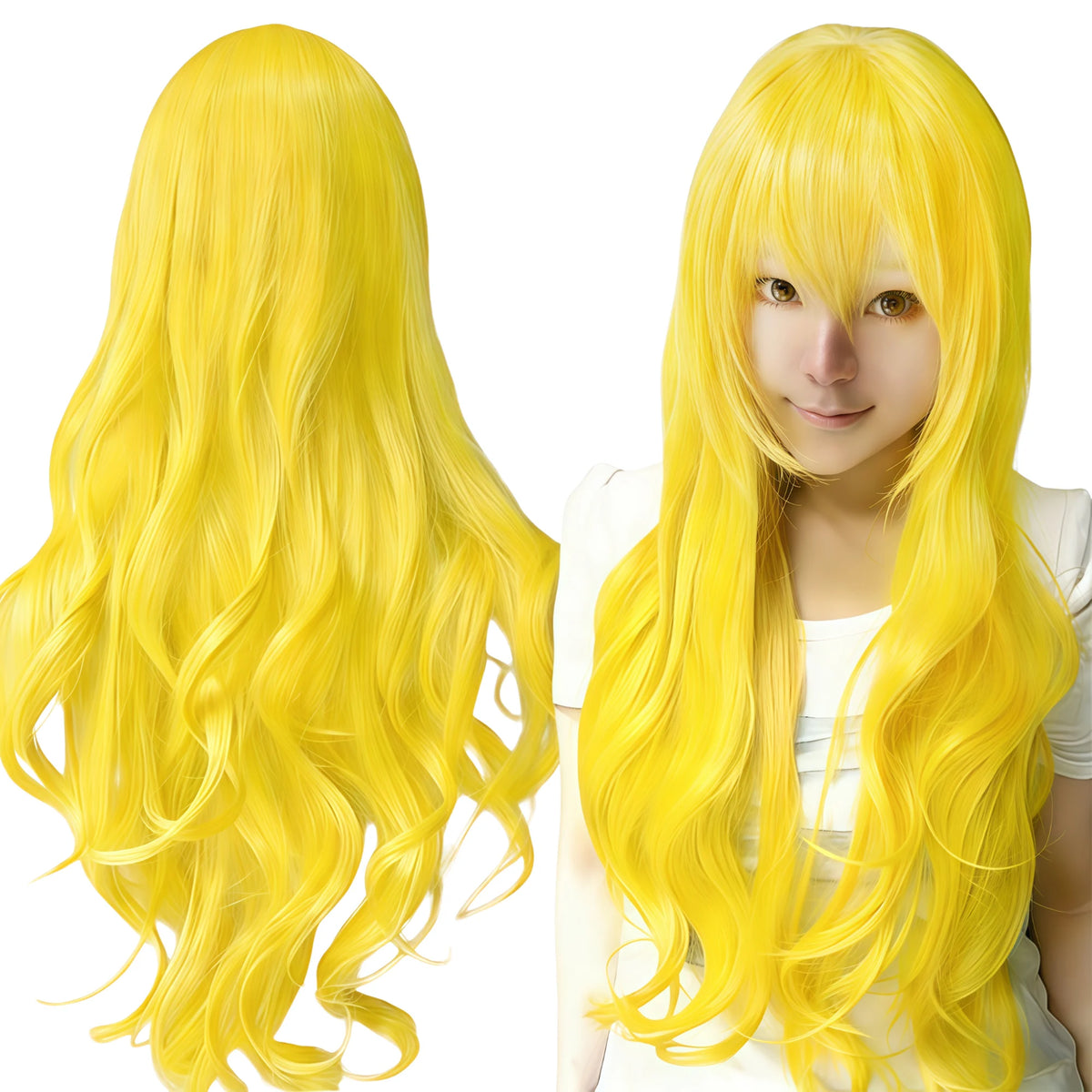 Long Wavy Synthetic Cosplay Wig for Anime Costumes and Daily Wear