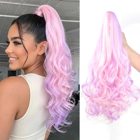 Curly Pastel Claw Clip Ponytail Extension for Daily Styling