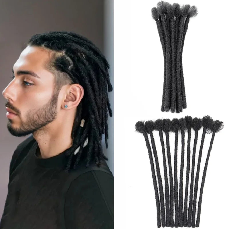 8-Inch Handmade Synthetic Dreadlock Extensions for Men and Women - 1