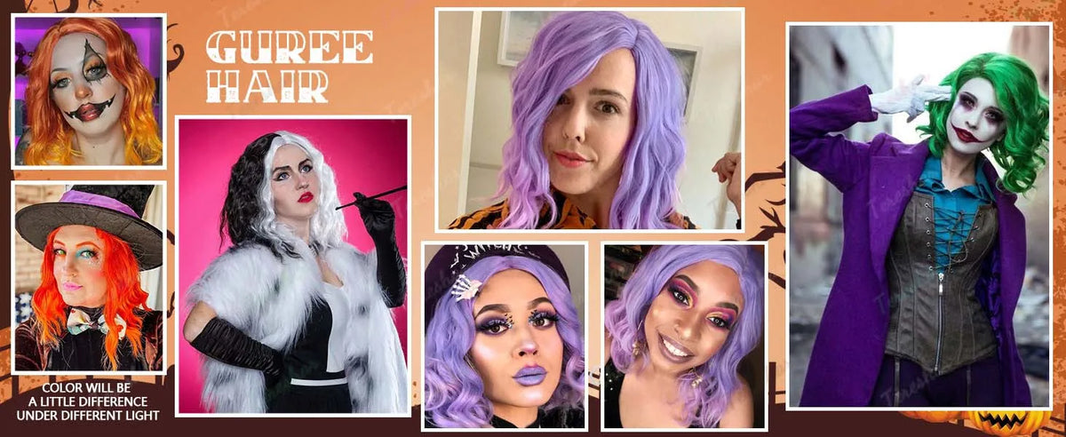 Short Curly Bob Wig for Halloween Costume and Cosplay Parties