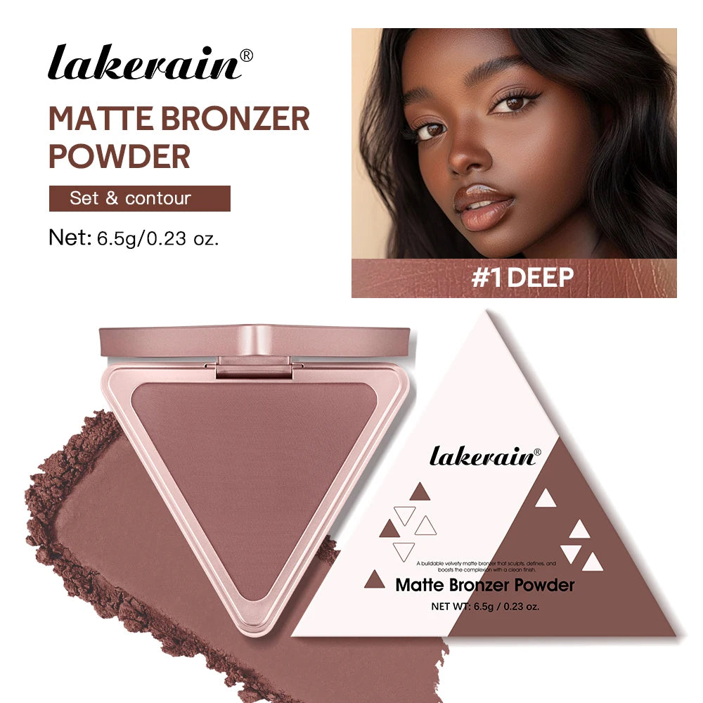 Long-Lasting Matte Bronzer Powder for Face Contouring and Shading