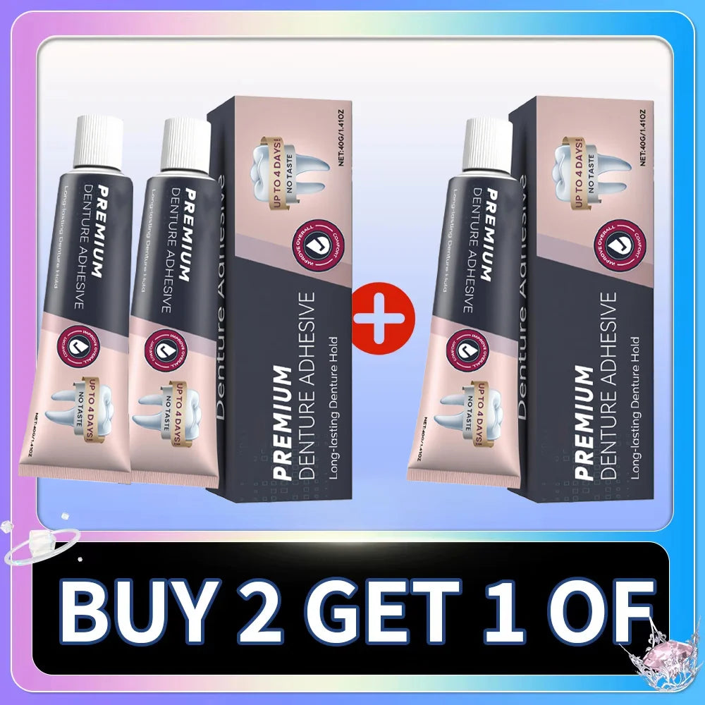 Waterproof Zinc-Free Denture Adhesive for All-Day Strong Grip - 10
