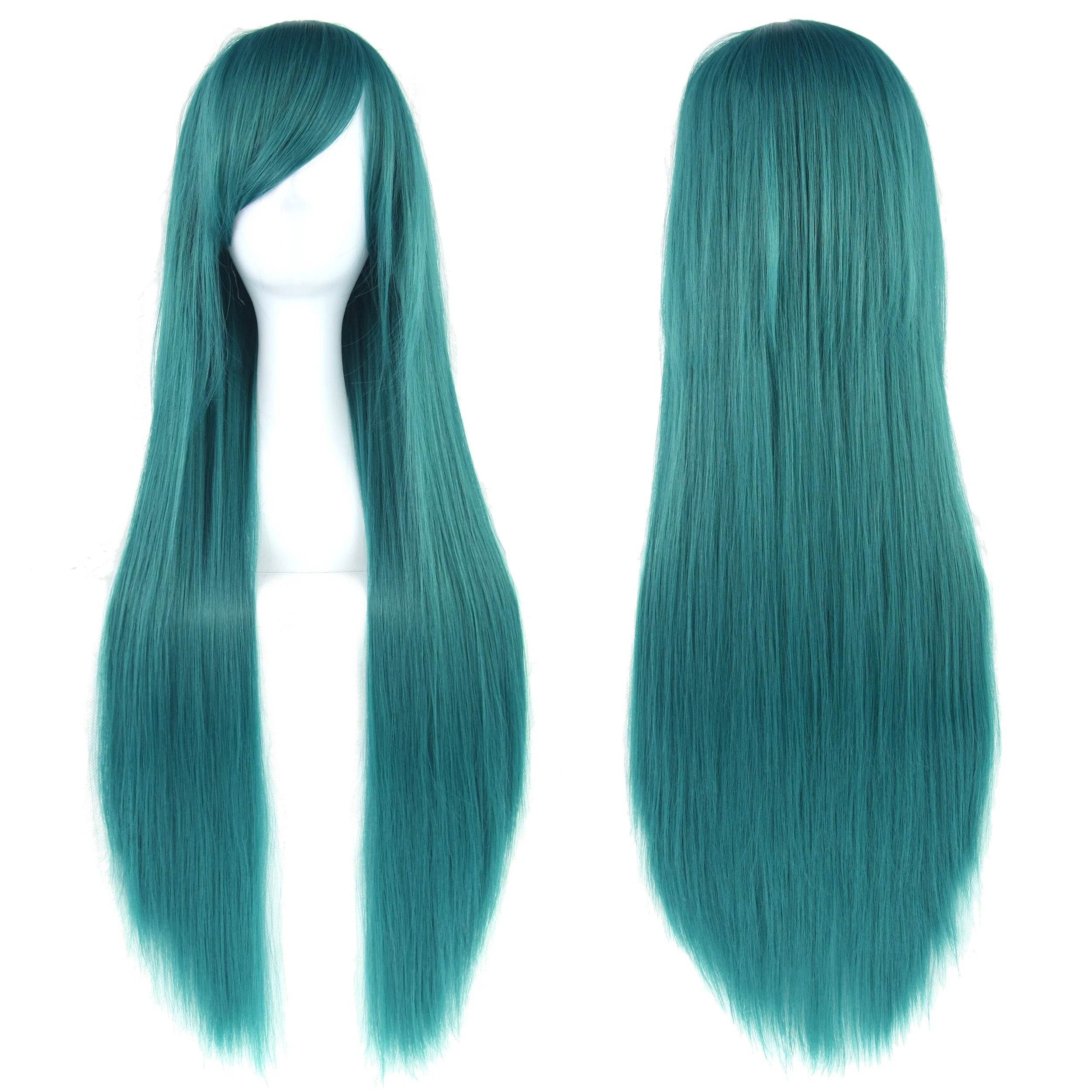 80cm Long Straight Synthetic Wig for Cosplay and Costume Parties - 26