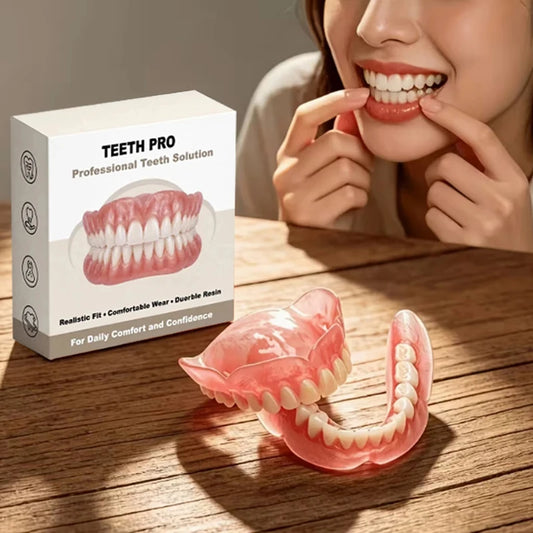 Comfortable Silicone Upper and Lower Denture Set for a Natural Smile