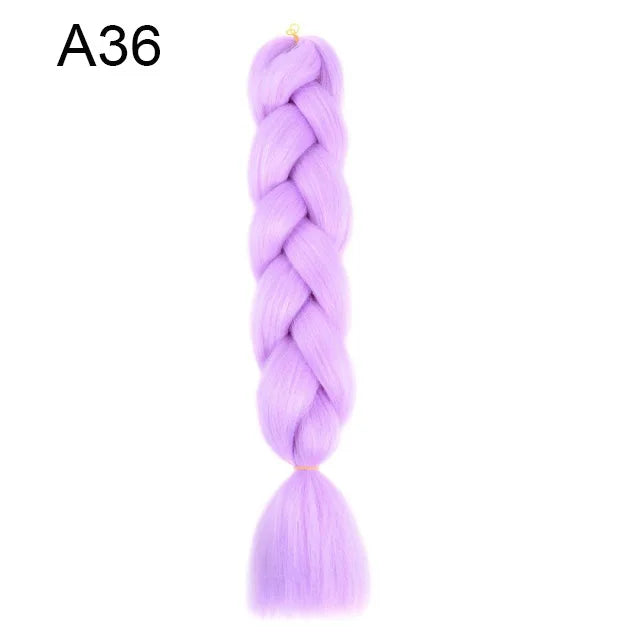 Colorful Synthetic Pre-Stretched Braiding Hair Extensions for Women - 26