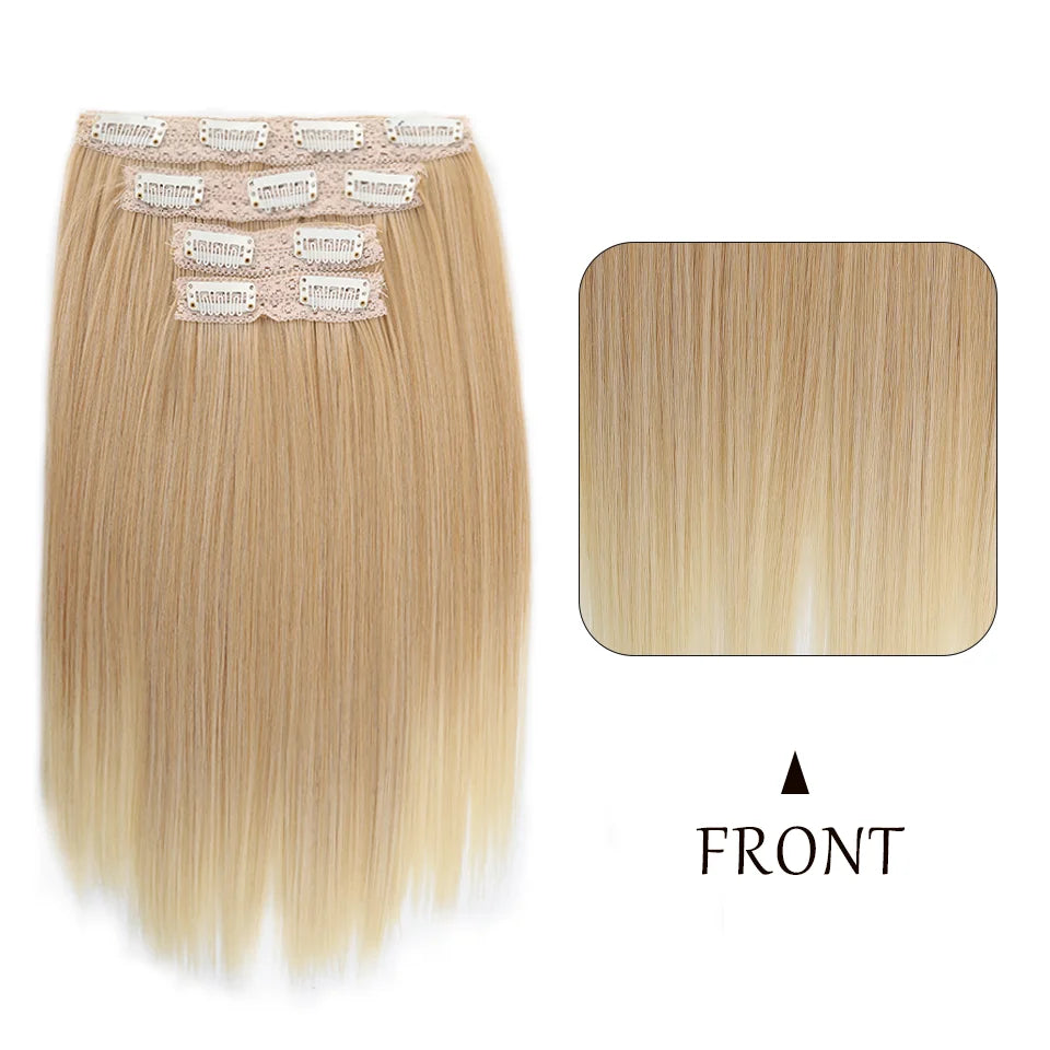 Straight Clip-In Synthetic Hair Extension for Volume
