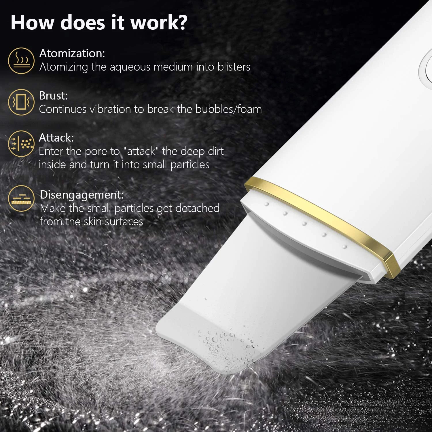 Ultrasonic Skin Scrubber Face Spatula for Deep Cleansing and Pore Care - 3