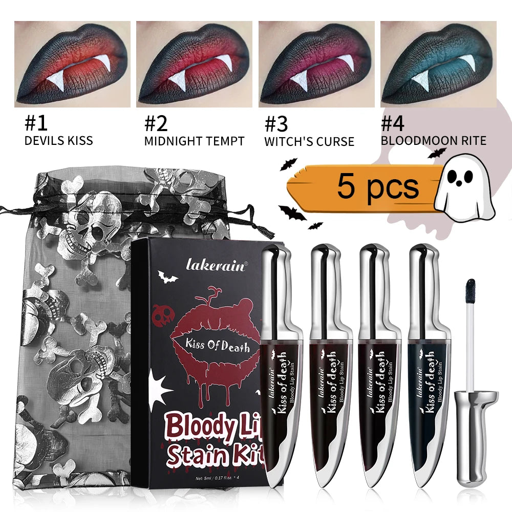 Bloody Lip Stain Set for Gothic Halloween Makeup and Costume Parties - 1
