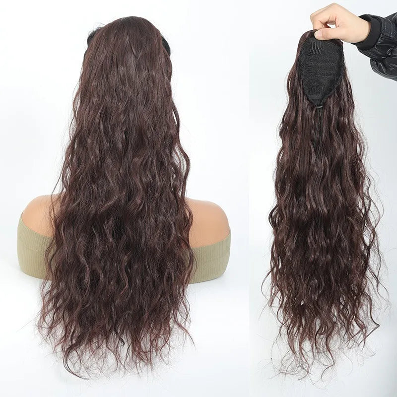 22-Inch Water Wave Drawstring Ponytail Extension - 15