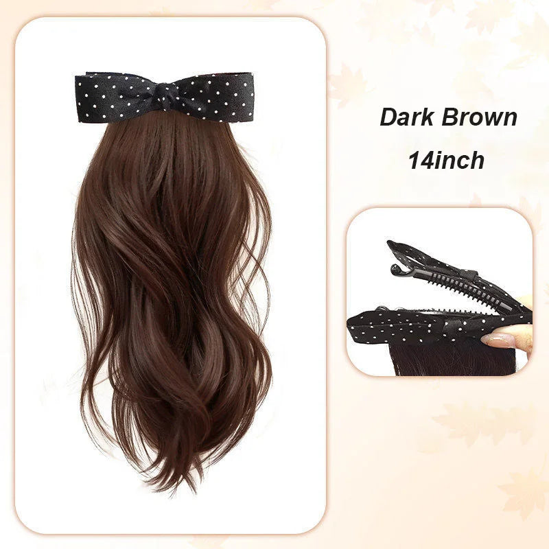 Wavy Ponytail Hair Extension with Bow Clip - 7
