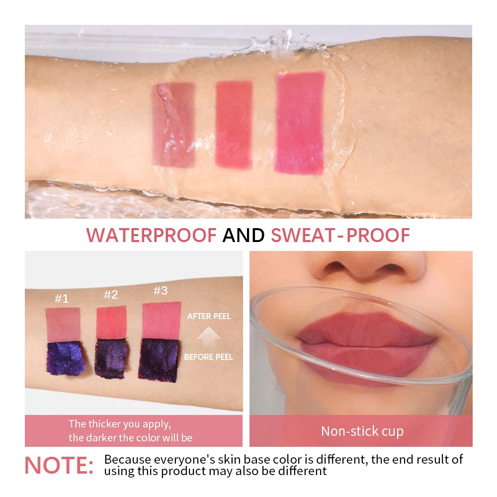 Long-Lasting Waterproof Peel Off Lip Stain Set - 6