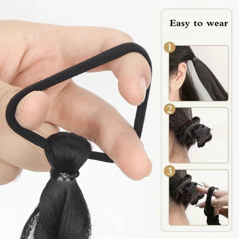 24-Inch Long Braided Ponytail Extension with Elastic Band - 4