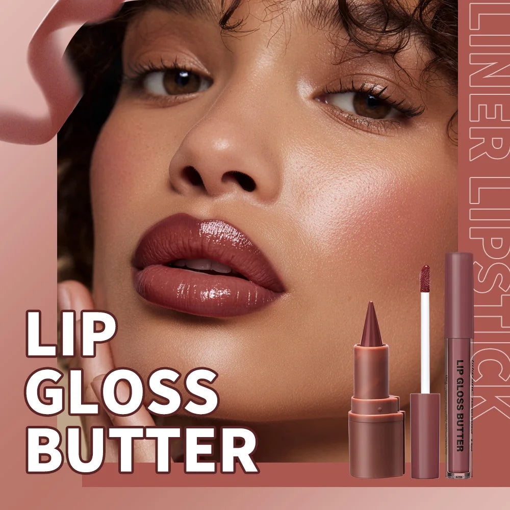 Hydrating 3D Lip Liner and Gloss Makeup Set for Perfect Defined Lips - 2