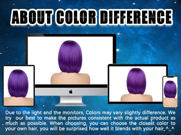Short Straight Purple Bob Wig for Halloween Cosplay and Costume Parties