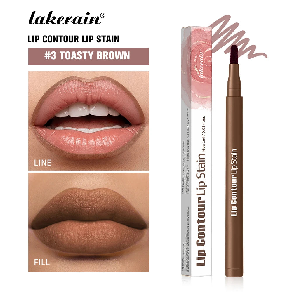 Dual-Sided Lip Contour Stain Pen for Precise Definition and Color