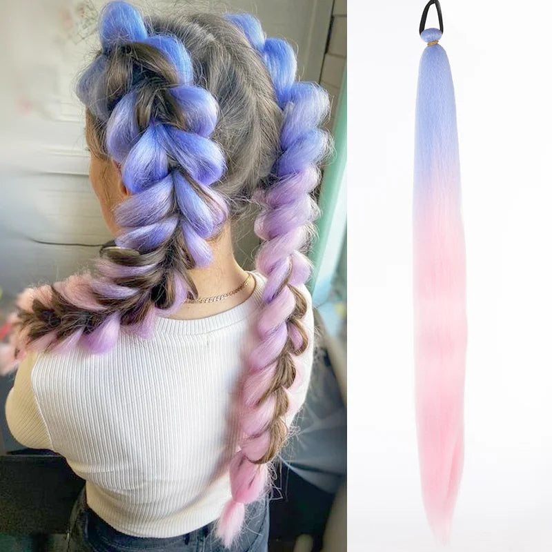 26" Long Ombre Synthetic Braiding Ponytail Extension