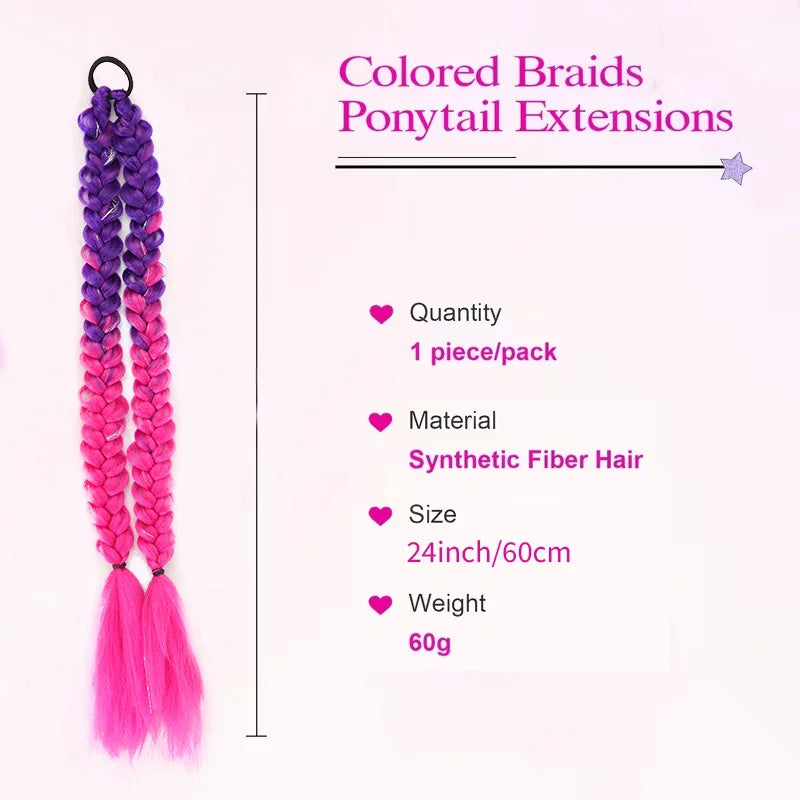 Double Braided Ponytail Extension for Colorful Fashion Hairstyles - 7