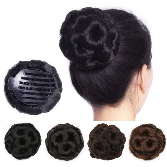 Synthetic Curly Claw Clip Hair Bun for Instant Volume