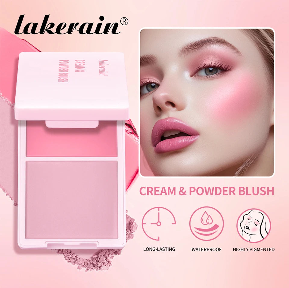 2-in-1 Cream and Powder Blush Palette for Long-Lasting Radiant Makeup - 7