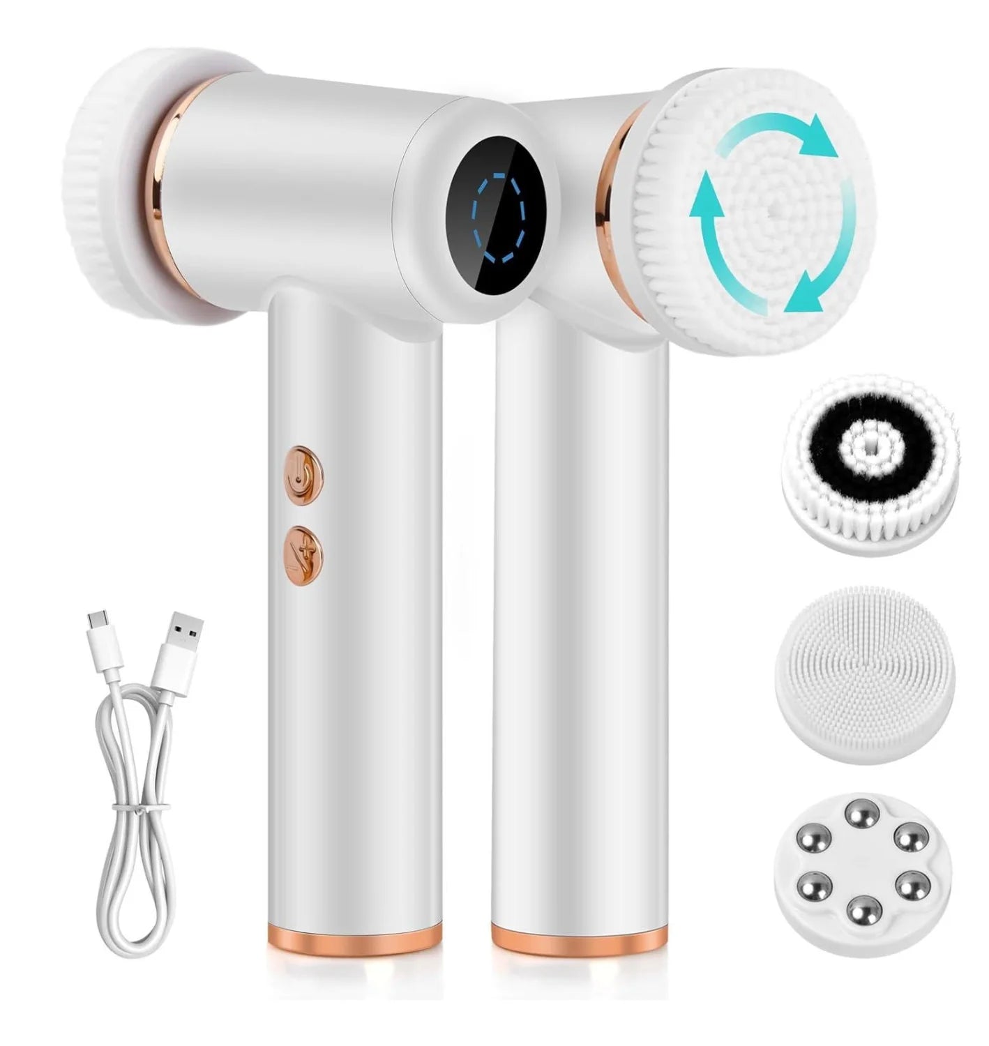 4-in-1 Waterproof Electric Facial Cleansing Brush and Exfoliating Scrubber - 7