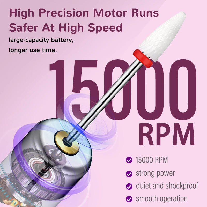 Professional Rechargeable Electric Nail Drill for Manicure and Pedicure - 4